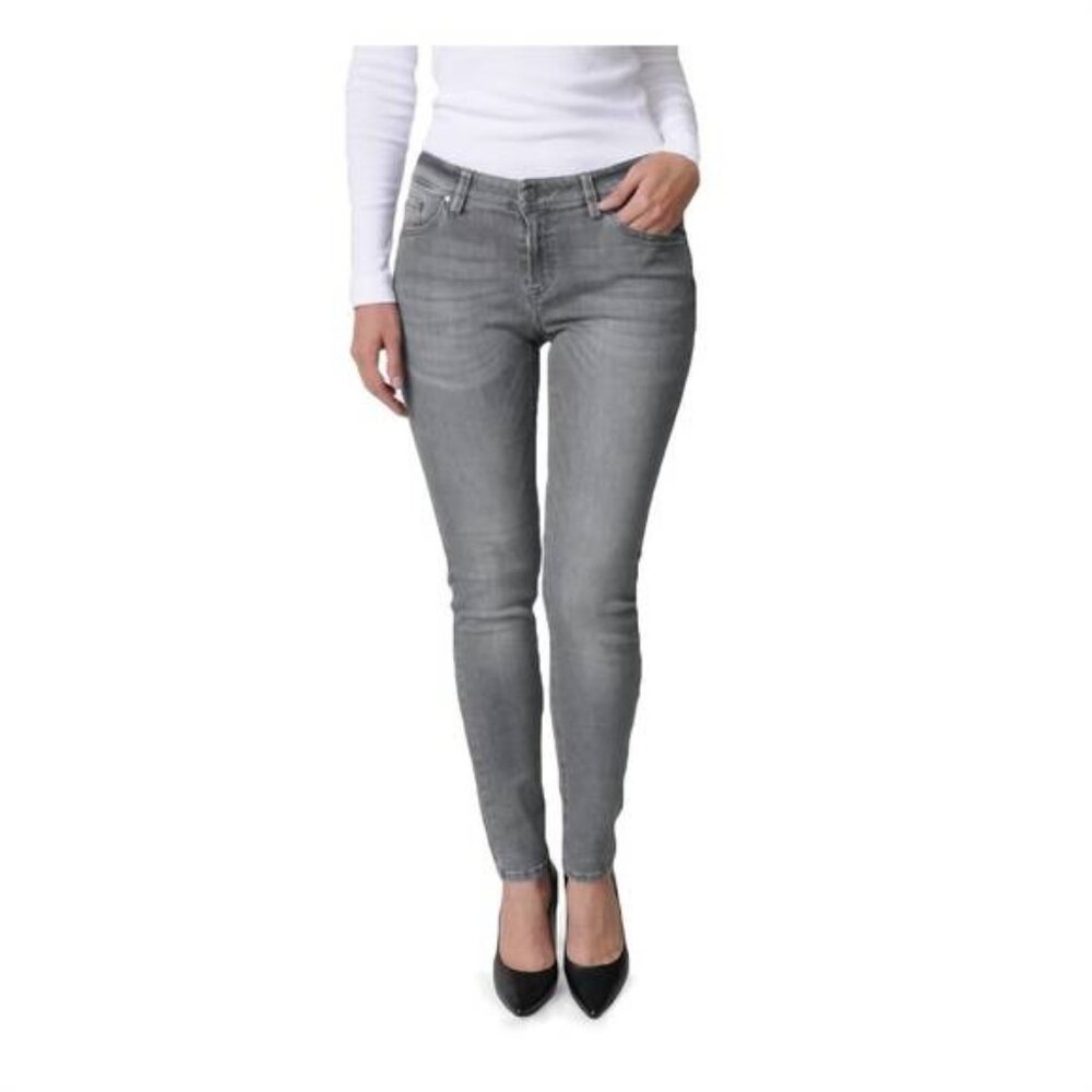 RAFFAELLO ROSSI Vic Skinny 7/8 Slit Gray Wash Jeans Womens 2